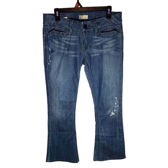 William Rast Women's Bootcut Jeans Size 30 Blue Distressed Low Rise - Picture 1 of 14